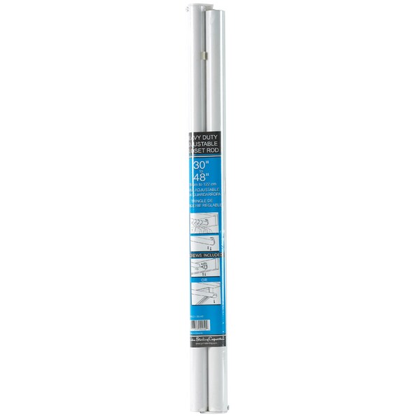 John Sterling John Sterling Heavy Duty 48 in. L X 1-1/4 in. D Adjustable Powder Coated Steel Closet Rod RP0021-30/48 - main